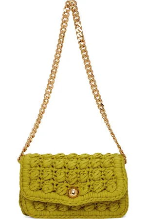 Bottega Veneta Green Crochet Shoulder Bag
