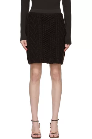 Bottega Veneta Brown Knit Wool Skirt