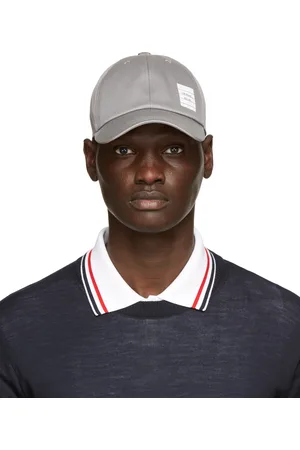 Thom Browne Grey Cotton Twill Baseball Cap