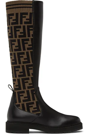 Fendi Brown & Black 'Forever Fendi' Rockoko Tall Boots