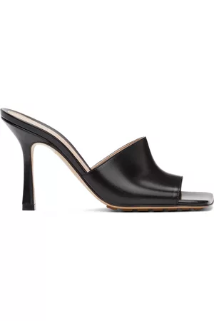 Bottega Veneta Black Stretch Heeled Mules