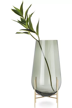 AUDO COPENHAGEN Smoke Glass & Brass Medium Échasse Vase