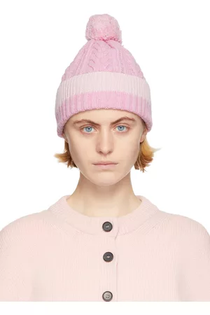 Alexander McQueen Women Beanies - Pink Cable Knit Beanie