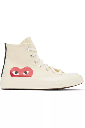 Comme des Garçons Women High Top Sneakers - Beige Converse Edition Half Heart Chuck 70 High Sneakers