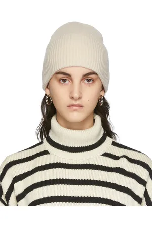 Totême Off-White Cashmere Ribbed Beanie