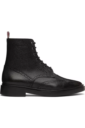 Thom Browne Black Classic Wingtip Boot