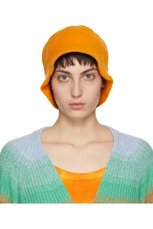 THE ELDER STATESMAN Women Hats - Orange Crochet Bucket Hat