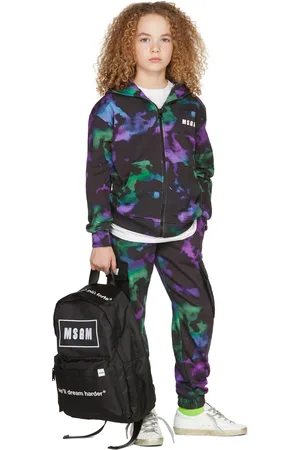 MSGM Kids Kids Black Tie-Dye Hoodie