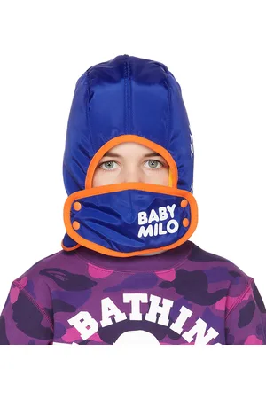 BAPE Kids & Orange Baby Milo Racing Cap Balaclava