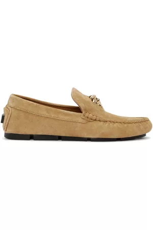 VERSACE Men Loafers - Brown Suede 'La Medusa' Loafers