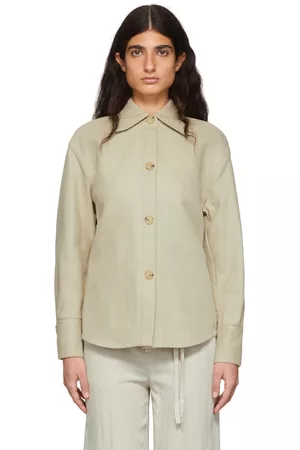 Vince Women Sleeveless Shirts - Beige Cotton Shirt