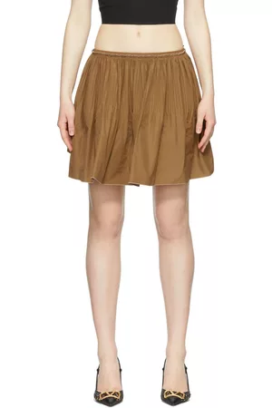 RED Valentino Women Mini Skirts - Brown Cotton Mini Skirt