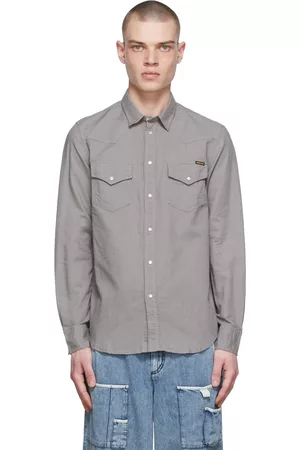 Diesel Men Sleeveless Shirts - Grey Cotton Shirt