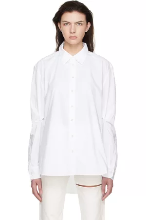 Goldsign Women Sleeveless Shirts - White Cotton Shirt