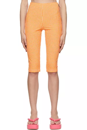 Msgm Women Shorts - Orange Polyester Shorts