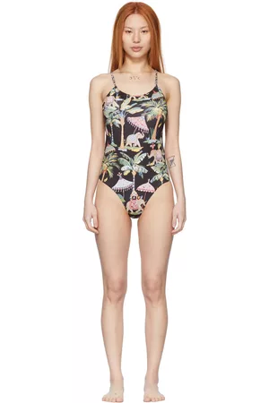 RED Valentino Women Swimming Costumes - Black Polyester One-Piece Swimsuit
