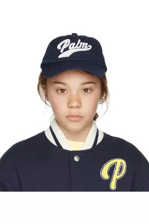 Palm Angels Kids Navy Logo Cap