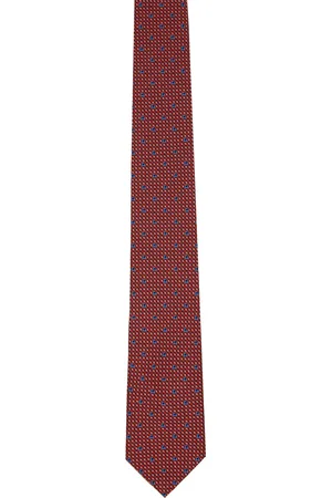 Salvatore Ferragamo Men Neckties - Blue & Red Silk Tie
