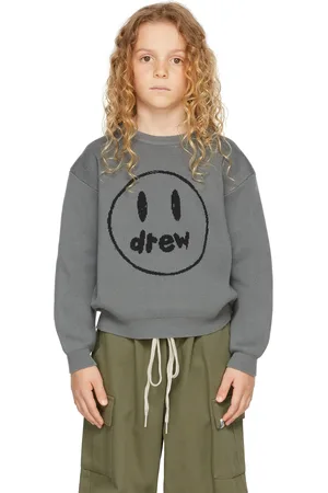 drew house Accessories - SSENSE Exclusive Kids Gray Painted Mascot Sweater