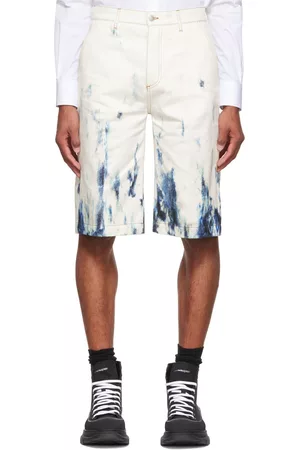 Alexander McQueen Men Shorts - White Denim Shorts