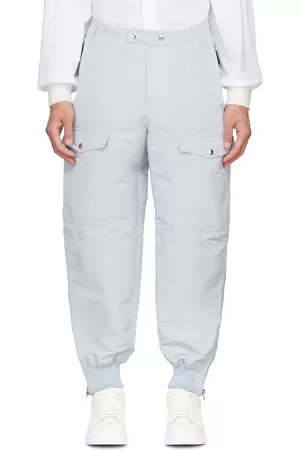 Alexander McQueen Men Elastic Cargo Pants - Blue Recycled Polyester Cargo Pants