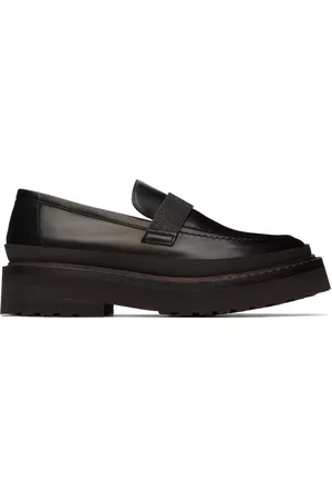 Brunello Cucinelli Women Loafers - Black Leather Loafers
