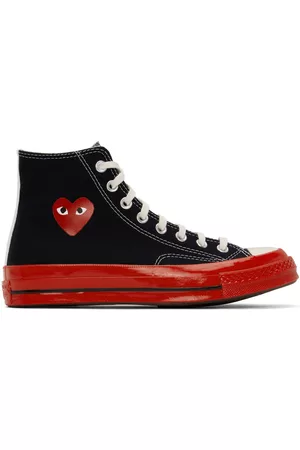 Comme des Garçons Women High Top Sneakers - Black & Red Converse Edition PLAY Sneakers
