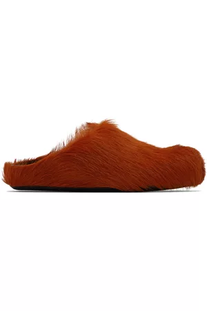Marni Women Loafers - Red Calf-Hair Fussbett Sabot Loafers