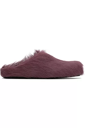 Marni Women Loafers - Purple Calf-Hair Fussbett Sabot Loafers
