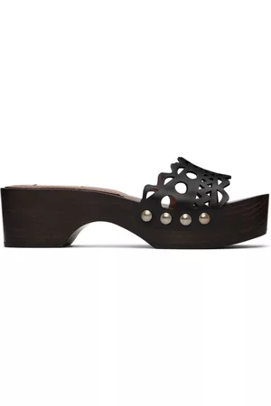 Alaïa Black Vienne Wooden Clogs