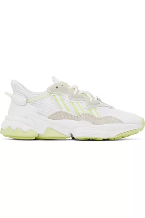 adidas Women High Top Sneakers - White & Green Ozweego Sneakers