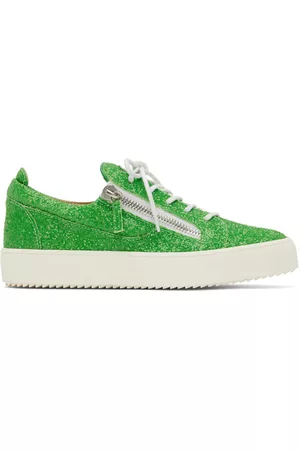 Giuseppe Zanotti Men High Top Sneakers - Green Glitter Frankie Sneakers