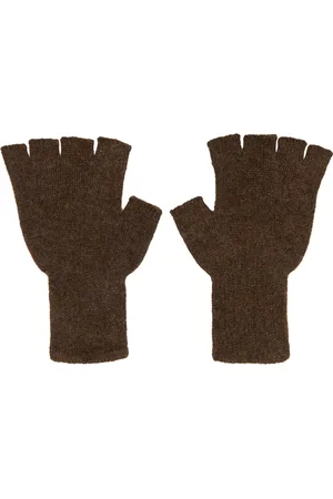THE ELDER STATESMAN SSENSE Exclusive Brown Fingerless Gloves