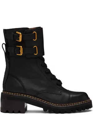 See by Chloé Women Boots - Black Mallory Combat Boots