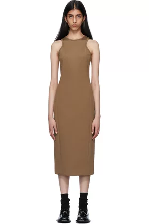 Max Mara Women Halterneck Dresses - Brown Halter Midi Dress