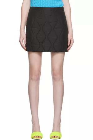 Msgm Women Mini Skirts - Black Quilted Miniskirt