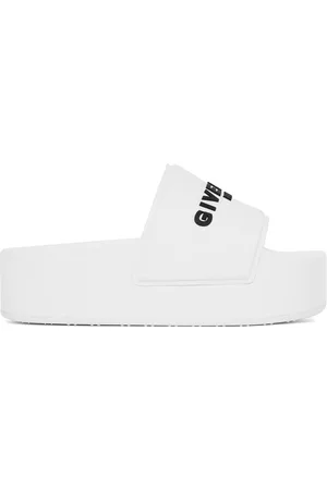 Givenchy Women Sandals - White Logo Platform Sandals