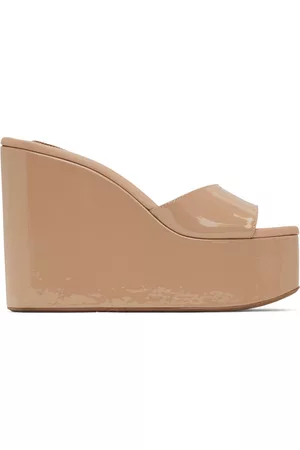 Alaïa Pink Platform Wedge Mules