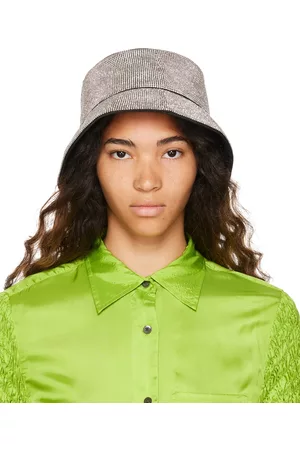 KARA Black Crystal Mesh Bucket Hat