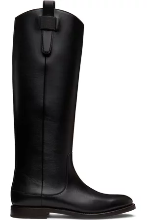 Brunello Cucinelli Women Knee High Boots - Black Tall Riding Boots