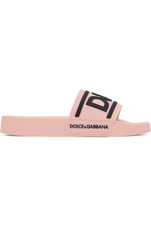 Dolce & Gabbana Women Flip Flops - Pink Bonded Slides