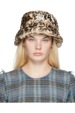 R13 Women Hats - Beige Leopard Bucket Hat