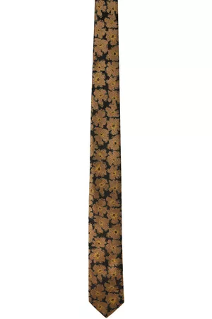 DRIES VAN NOTEN Men Neckties - Tan Floral Tie