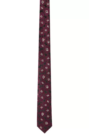 DRIES VAN NOTEN Men Neckties - Burgundy Floral Tie