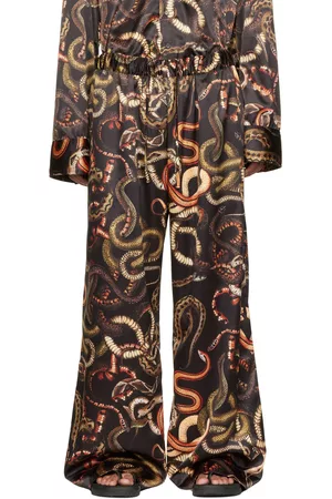 LU’U DAN Men Pyjamas - Black Snake Pyjama Trousers