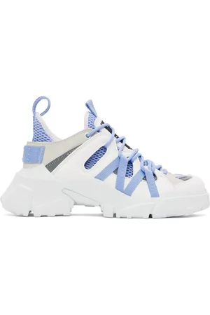 McQ Women High Top Sneakers - White & Blue Orbyt Descender 2.0 Sneakers