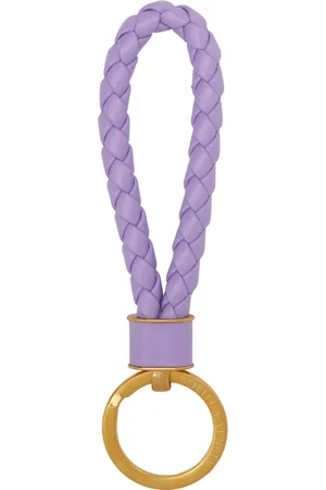 Bottega Veneta Women Keychains - Purple Intrecciato Keychain