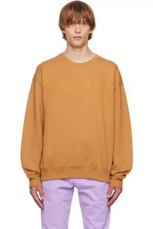 VERSACE Men Sweatshirts - Tan Appliqué Sweatshirt