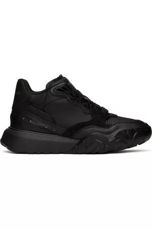 Alexander McQueen Men High Top Sneakers - Black Court Mid Sneakers