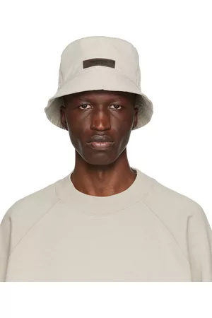 Essentials Men Hats - Gray Cotton Bucket Hat